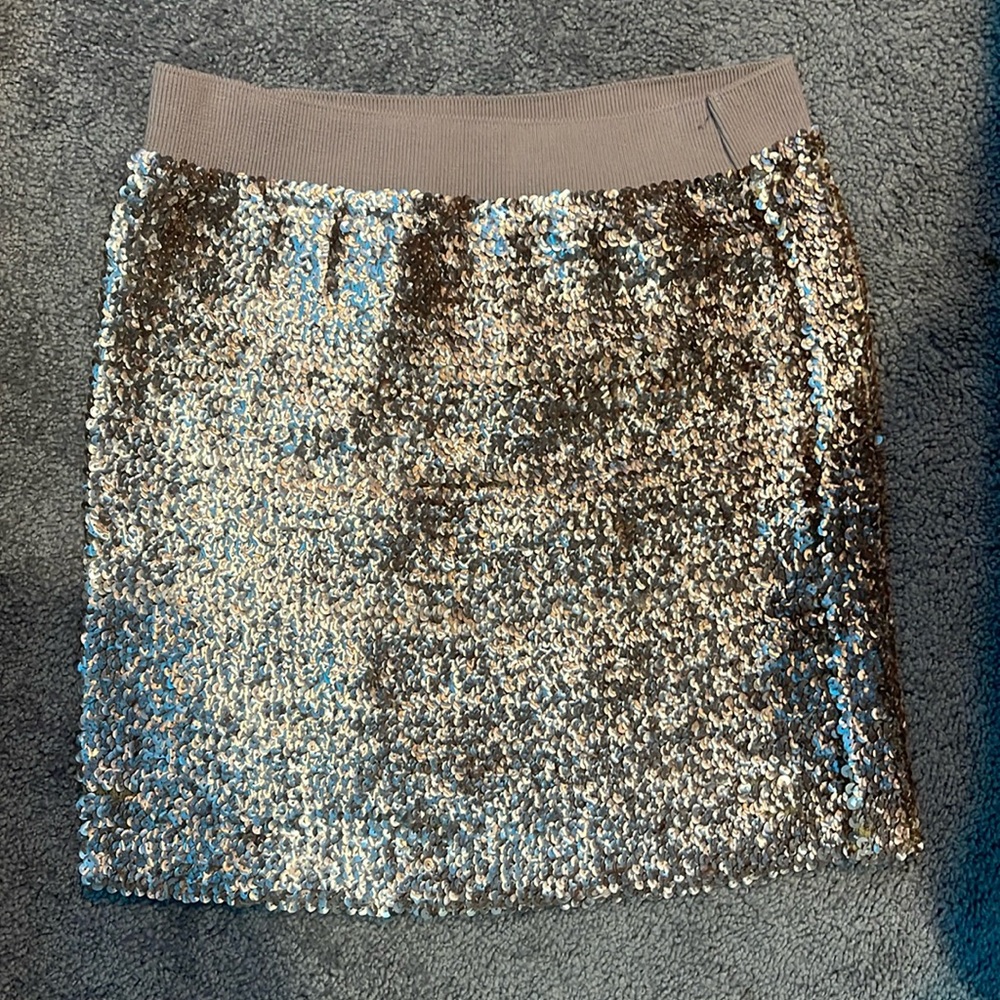 Gold Sequin Mini Skirt